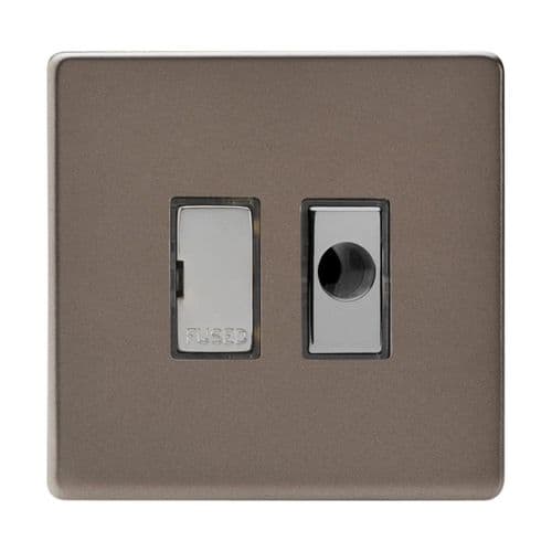 Varilight XDR6UFODS Screwless Pewter 1 Gang 13A Unswitched Fused Spur + Flex Outlet
