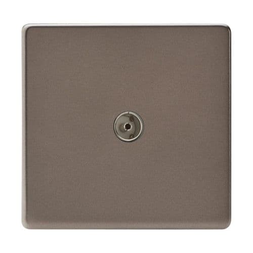 Varilight XDR8S Screwless Pewter 1 Gang Co-Axial TV Socket