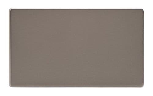 Varilight XDRDBS Screwless Pewter 2 Gang Double Blank Plate