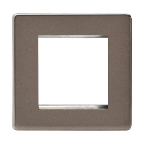 Varilight XDRG2S Screwless Pewter DataGrid Plate (2 DataGrid Spaces)