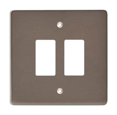 Varilight XDRPG2 PowerGrid Pewter 2 Gang Grid Plate (Single Plate)