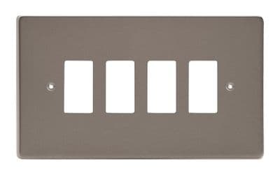 Varilight XDRPG4 PowerGrid Pewter 4 Gang Grid Plate (Twin Plate)