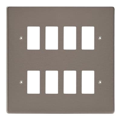 Varilight XDRPG8 PowerGrid Pewter 8-Gang Grid Plate (Double Twin Plate)