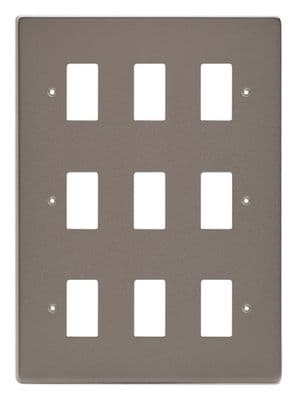 Varilight XDRPG9 PowerGrid Pewter 9-Gang Grid Plate (Triple Twin Plate)