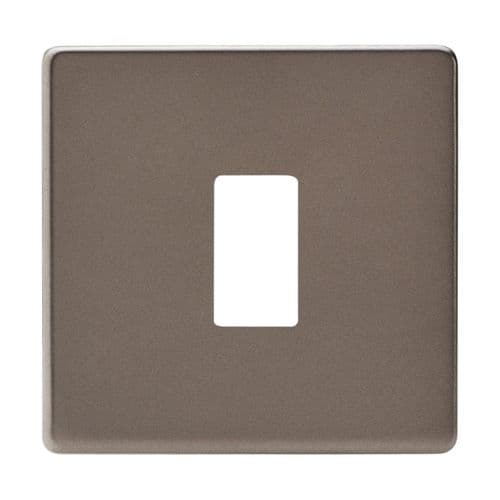 Varilight XDRPGY1S Screwless Pewter 1 Gang PowerGrid Plate (Single Plate)