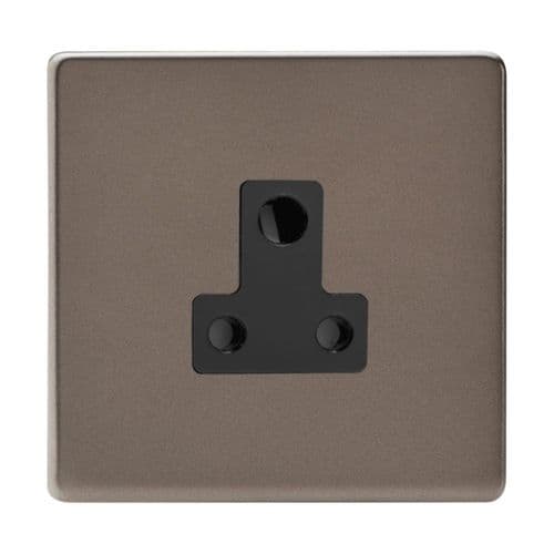 Varilight XDRRP5ABS Screwless Pewter 1 Gang 5A Round Pin Plug Socket