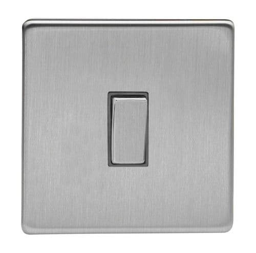 Varilight XDS20DS Screwless Brushed Steel 1 Gang 20A Double Pole Switch