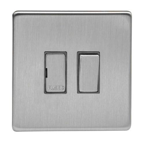 Varilight XDS6DS Screwless Brushed Steel 1 Gang 13A Switched Fused Spur