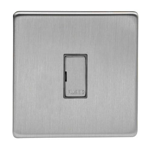 Varilight XDS6UDS Screwless Brushed Steel 1 Gang 13A Unswitched Fused Spur