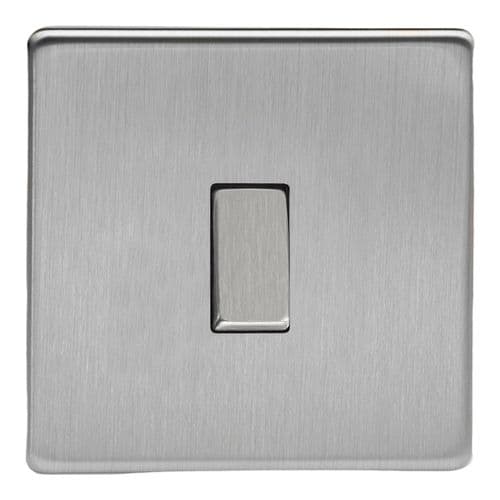 Varilight XDSBR1S Screwless Brushed Steel 1 Gang 10A Retractive Switch