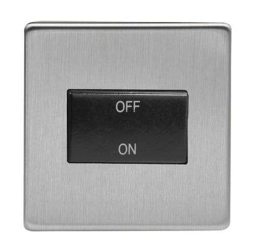 Varilight XDSFIBS Screwless Brushed Steel 1 Gang 10A Fan Isolating Switch (3 Pole)