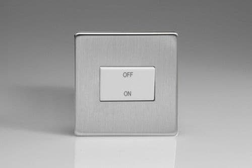 Varilight XDSFIWS Screwless Brushed Steel 1 Gang 10A Fan Isolating Switch (3 Pole)