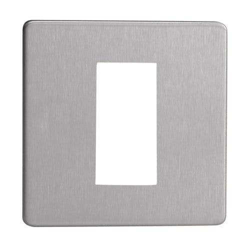 Varilight XDSG1S Screwless Brushed Steel DataGrid Plate (1 DataGrid Space)