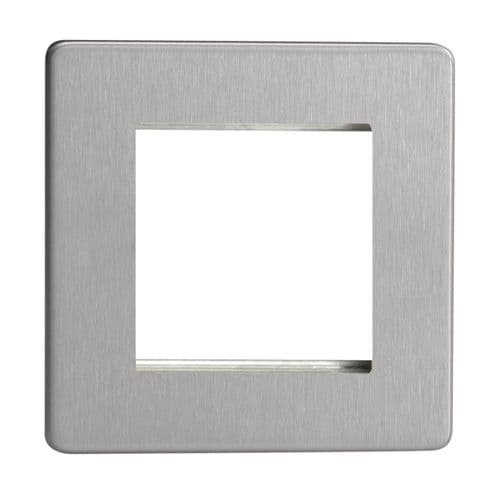 Varilight XDSG2S Screwless Brushed Steel DataGrid Plate (2 DataGrid Spaces)