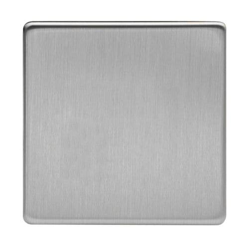 Varilight XDSSBS Screwless Brushed Steel 1 Gang Single Blank Plate