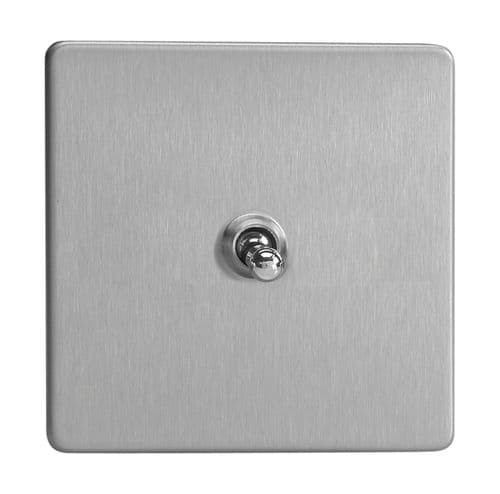 Varilight XDST7S Screwless Brushed Steel 1 Gang 10A Intermediate Toggle Light Switch