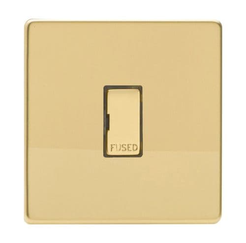 Varilight XDV6UDS Screwless Polished Brass 1 Gang 13A Unswitched Fused Spur