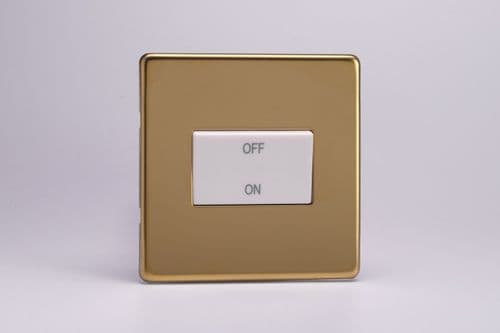 Varilight XDVFIWS Screwless Polished Brass 1 Gang 10A Fan Isolating Switch (3 Pole)
