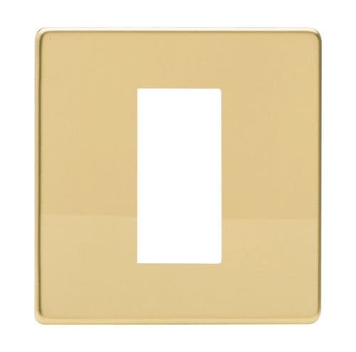 Varilight XDVG1S Screwless Polished Brass DataGrid Plate (1 DataGrid Space)