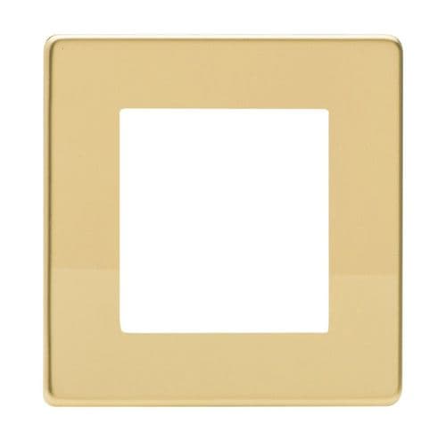 Varilight XDVG2S Screwless Polished Brass DataGrid Plate (2 DataGrid Spaces)