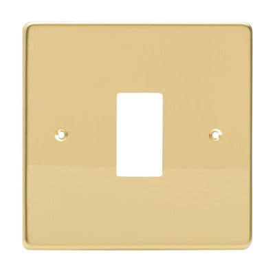 Varilight XDVPG1 PowerGrid Polished Brass 1 Gang Grid Plate (Single Plate)
