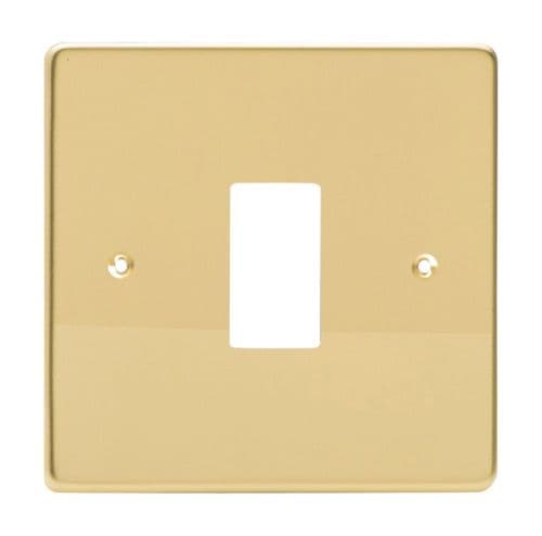 Varilight XDVPG1 PowerGrid Polished Brass 1 Gang Grid Plate (Single Plate)