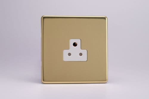 Varilight XDVRP2AWS Screwless Polished Brass 1 Gang 2A Round Pin Socket