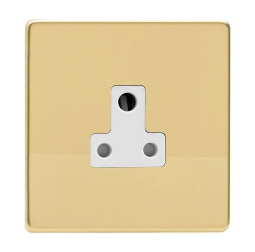 Varilight XDVRP5AWS Screwless Polished Brass 1 Gang 5A Round Pin Plug Socket