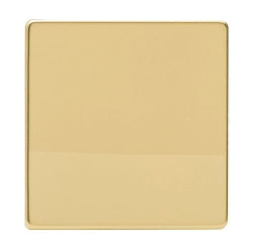 Varilight XDVSBS Screwless Polished Brass 1 Gang Single Blank Plate