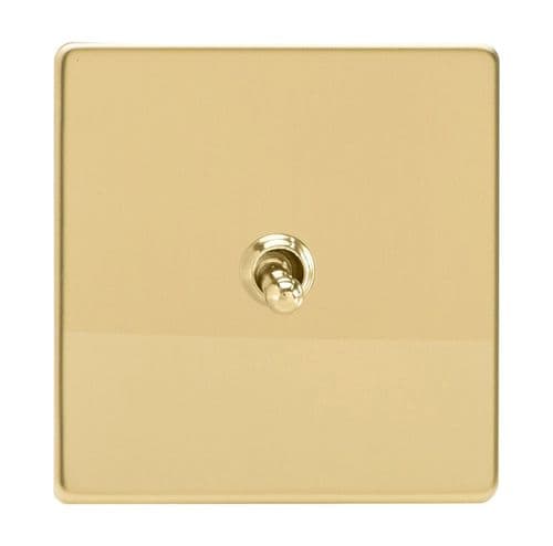 Varilight XDVT7S Screwless Polished Brass 1 Gang 10A Intermediate Toggle Light Switch