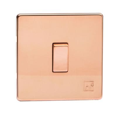 Varilight XDY1S.AC Screwless Cu29 Raw Copper 1 Gang 10A 1 or 2 Way Rocker Light Switch