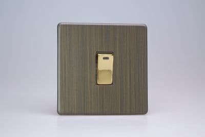 Varilight XDY20NS.AB Urban Screwless Antique Brass 1 Gang 20A Double Pole Rocker Switch + Neon