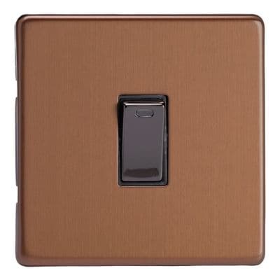 Varilight XDY20NS.BZ Screwless Brushed Bronze 1 Gang 20A Double Pole Rocker Switch + Neon