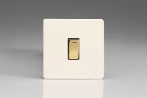 Varilight XDY20NVDS.PD Screwless Primed Brass 1 Gang 20A Double Pole Switch + Neon