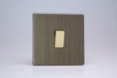 Varilight XDY20S.AB Urban Screwless Antique Brass 1 Gang 20A Double Pole Rocker Light Switch