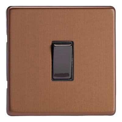 Varilight XDY20S.BZ Screwless Brushed Bronze 1 Gang 20A Double Pole Rocker Light Switch