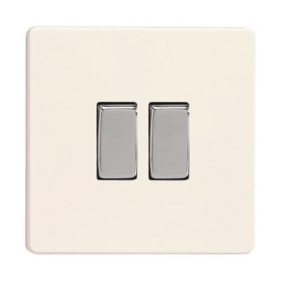 Varilight XDY2S.PD Screwless Primed 2 Gang 10A 1 or 2 Way Rocker Light Switch