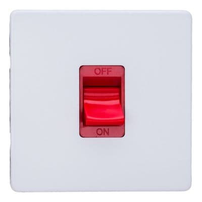 Varilight XDY45SS.PD Screwless Primed 45A DP Cooker Switch Single Plate