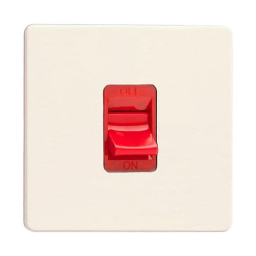 Varilight XDY45SS.PD Screwless Primed 45A DP Cooker Switch Single Plate