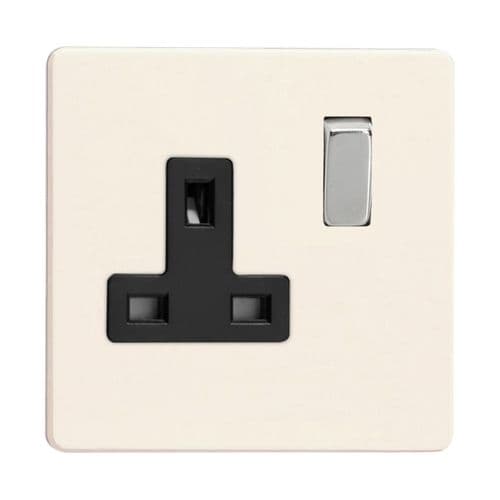 Varilight XDY4BS.PD Screwless Primed 1 Gang 13A DP Single Switched Plug Socket