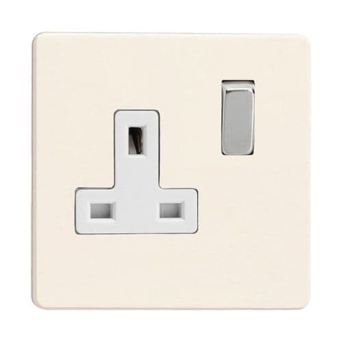 Varilight XDY4WS.PD Screwless Primed 1 Gang 13A DP Single Switched Plug Socket
