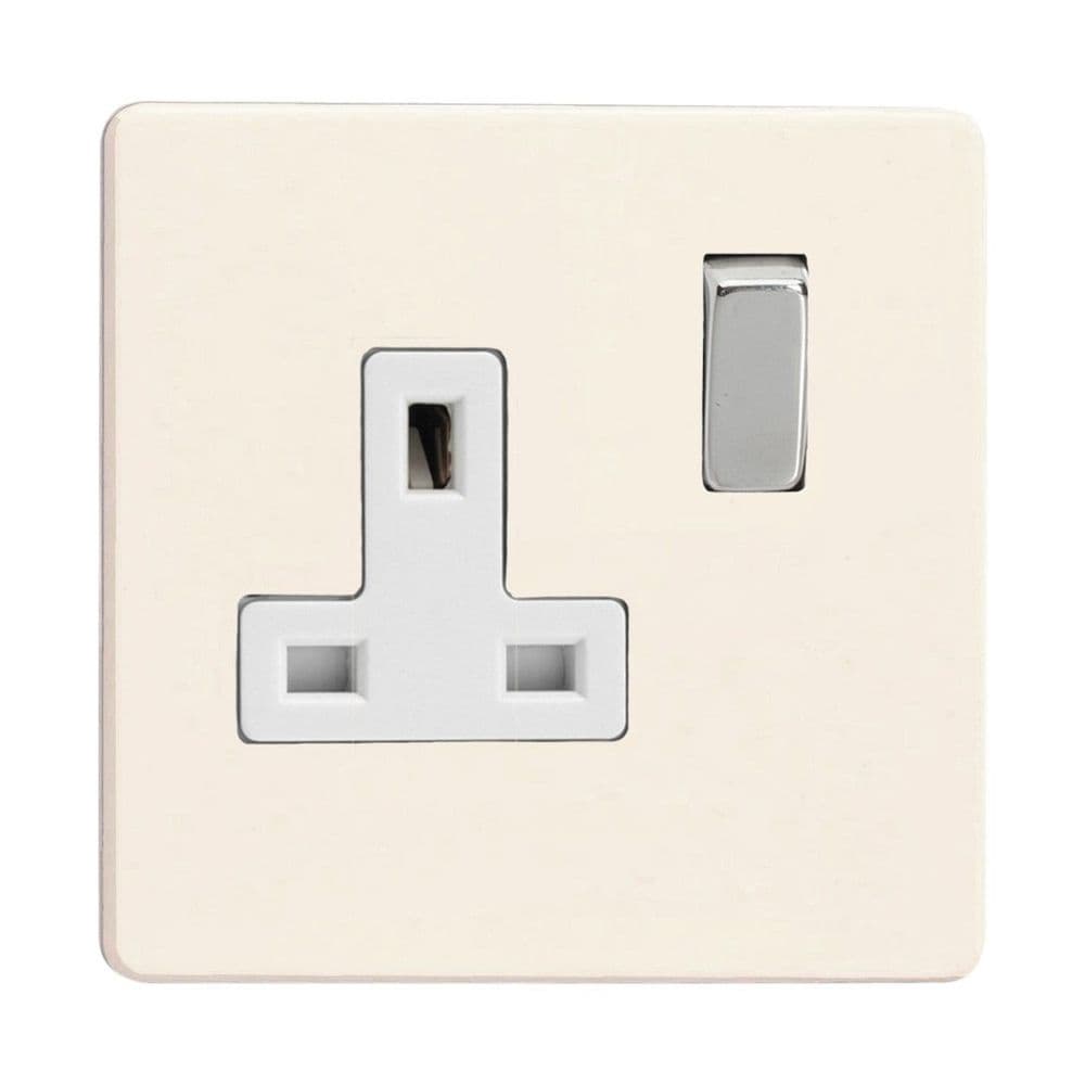 Varilight XDY4WS PD Screwless Primed 1 Gang 13A DP Single Switched Plug ...