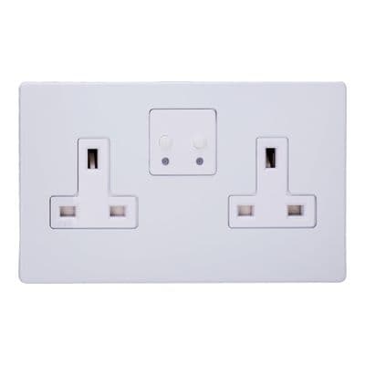 Varilight XDY5VSWS.PD Screwless Primed 2 Gang 13A Wi-Fi Socket for V-Pro Smart Supla