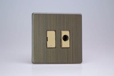 Varilight XDY6UFOS.AB Urban Screwless Antique Brass 13A Unswitched Fused Spur + Flex Outlet