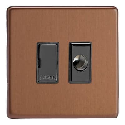 Varilight XDY6UFOS.BZ Screwless Brushed Bronze 13A Unswitched Fused Spur + Flex Outlet