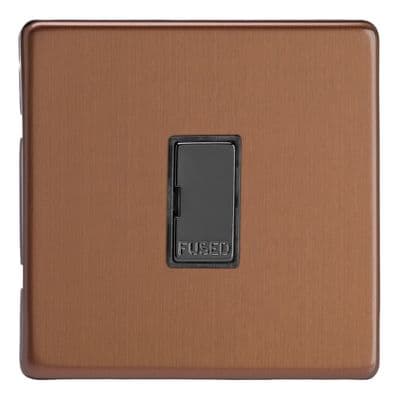 Varilight XDY6US.BZ Screwless Brushed Bronze 13A Unswitched Fused Spur