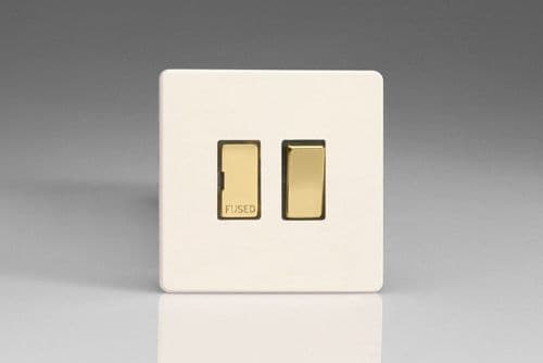 Varilight XDY6VDS.PD Screwless Primed Brass 13A Switched Fused Spur Metal Inserts