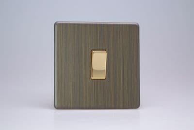 Varilight XDY7S.AB Urban Screwless Antique Brass 1 Gang 10A Intermediate Rocker Light Switch