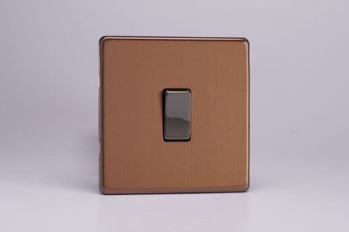 Varilight XDY7S.BZ Screwless Brushed Bronze 1 Gang 10A Intermediate Rocker Light Switch