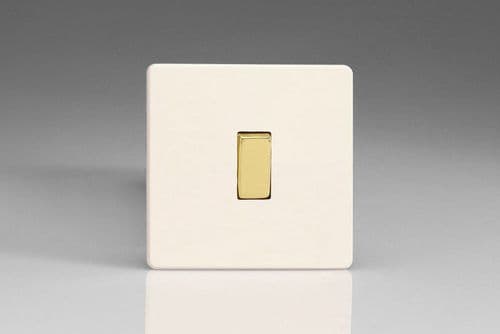 Varilight XDY7VS.PD Screwless Primed Brass 1 Gang 10A Intermediate Rocker Light Switch